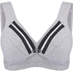 Women Seamless Nursing Bra, Soft Cotton Sleeping Maternity Breastfeeding Bra Pregnant Women Underwear[XL-Gray]