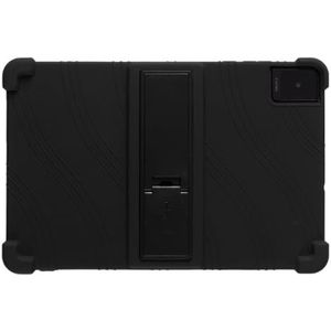 Geschikt for TCL Tab 10 Gen2 8496 10.1 Inch Skin 4 Hoeken Schokbestendig Airbags Zachte Siliconen Verstelbare Stand Cover (Color : Black, Size : For TCL Tab10 Gen2 8496)