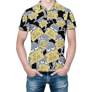 Leuke Narwal Not A Unicorn Heren Shirt met korte mouwen Golfshirts Regular-Fit Tennis T-Shirt Casual Business Tops