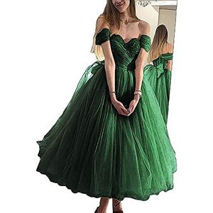 Dames Sweetheart baljurken tule prinses elegante jurken schoudervrij baljurk, Donkere Geen, 46 NL