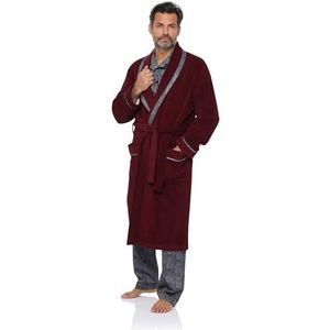 Revise RE-400 Badjas voor heren, ochtendjas, elegant, warm, bordeauxrood, S