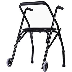 Senioren Rolling Walker Lichtgewicht Walker, Mobiliteitshulpmiddel Looprek met Gevoerde Zitting en Wielen, Opvouwbare Drive Walker voor Oudere Senioren - Eenvoudig te monteren Decoration