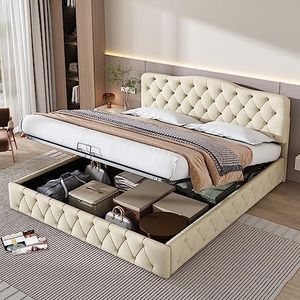 Gestoffeerd bed, 180 x 200 cm, met lattenbodem en hoofdeinde, tienerbed, gestoffeerd bed met in hoogte verstelbaar hoofdeinde, opbergruimte, houten lattenondersteuning, eenvoudige montage, fluweel