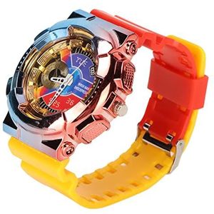 Shanrya Quartz horloge sport horloge mode lange levensduur geschikt voor meisjes voor dagelijks leven, Rode Top Gele Bodem, riem