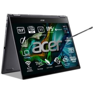 Acer Spin 5 SP513-55N-786J, touchscreen, 33,5 cm (13,5 inch) LCD-LED, laptop (Intel Core i7-1165G7, 16GB RAM, 512GB SSD, Intel Iris Xe Graphics, Windows 11 Home), laptop kleur zwart rood