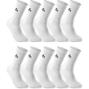 10 Paar Sportsokken Tennissokken Werksokken Heren Dames Katoen i1R (Wit 39-42)