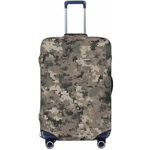 AdaNti Leger Digitale Camouflage Print Reizen Bagage Cover Elastische Wasbare Koffer Cover Bagage Protector Voor 18-32 Inch Bagage, Zwart, M