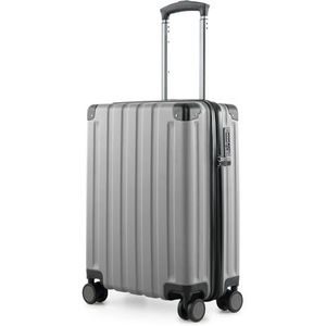 HAUPTSTADTKOFFER Q-Damm - handbagage 54x37x21, TSA, 4 wielen, reiskoffer, koffer met harde schaal, rolkoffer, handbagagekoffer, handbagagekoffer, Zilver