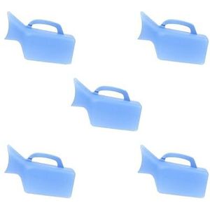 5 Set herbruikbare wasbare draagbare urinoirfles voor gehandicapte oudere vrouwen blauw, 1000 ml