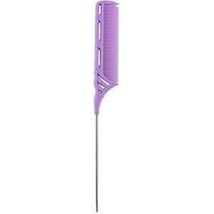DieffematicSZ kam 220x28x4 Mm Hair Brush Girl Hair Fine Tooth Metal Needle Anti Static Comb Rat Tail Comb Women Hair Accessories (Color : Purple)