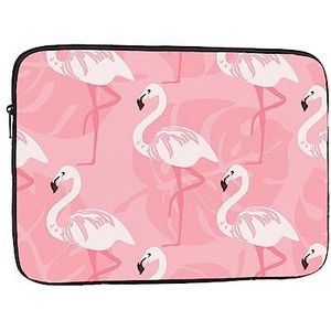 Zomer Flamingo Palmbladeren Gedrukt Laptop Sleeve Notebook Shockproof Beschermende Tas Draagtas Laptop Cover 12 Inch