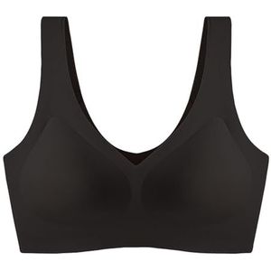 ARCEFT Naadloze draadloze bh, comfortabele dagelijkse bh voor dames, ademende push-up bh, grote maat bh met volledige dekking (Color : Black, Size : XL)