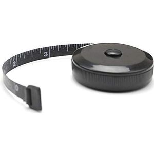 Grendly Meetlint voor lichaam maat lint voor lichaam massa meetlint te naaien, meetband voor stof, afmetingen (uittrekbaar, zijdig, zwart)
