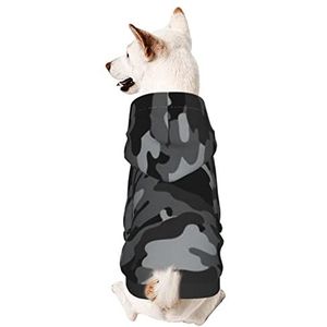 Hond hoodie, zwarte camouflage hondenjassen warme hond pyjama comfort huisdier kleding voor kleine middelgrote huisdier hond kat XXL