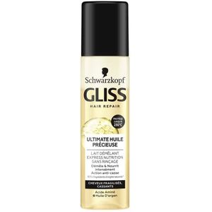 Schwarzkopf Gliss - Ontwarrende Melk voor Haar Express Ultimate Precious Oil - Anti Breuk - 90% Ingrediënten van Natuurlijke Oorsprong - Verstuiver 200ml