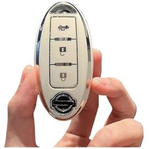 Autosleutel beschermhoes TPU Auto Sleutelhoes Shell Fob Voor Qashqai Voor Juke J10 J11 X-Trail T32 T31 Voor Kicks Voor Tiida Voor Pathfinder Note Keyless Sleutel Shell(B white)