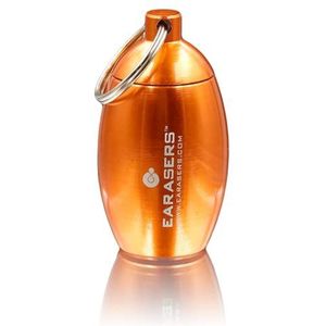 EARasers Oordoppen Waterdichte Sleutelhanger Carry Case - Aluminium Lichtgewicht Long Life Oordopjes Mini Houder Stash Kan voor Reizen, Outdoor (Oranje)