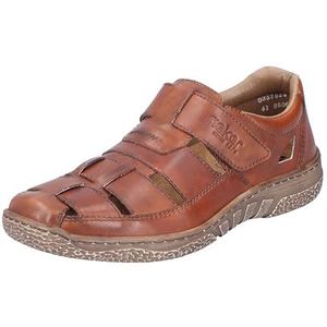 Rieker 03578 Gaucho - Slippers - Bruin - Losse Binnenzool - Klittenbandsluiting