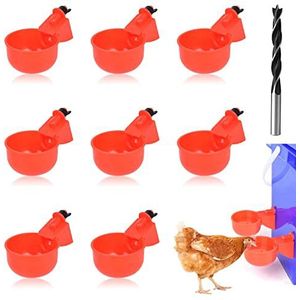 SacJkt 8 stuks automatische kippendrinkbakken met boor, set van 4 stuks, waterdrinkbak, kippen, waterdispenser, kippen met boor voor kippen, drinken, kippenaccessoires voor kippen, eenden, ganzen,