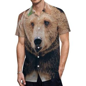 Alberta Grizzly Bear casual herenoverhemden korte mouwen met zak zomer strand blouse top 5XL