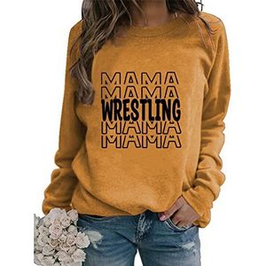 Wrestling Mama Sweatshirt Womens Long Sleeve Funny Wrestling SweatshirtsMothers Day Sport Mom Pullover Top