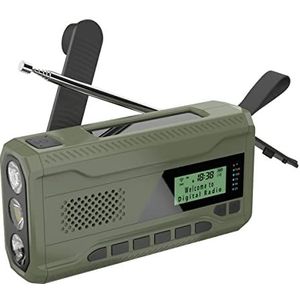Eighosee/FM Bluetooth-Radio Noodradio Ingebouwde 4500Mah-Batterij Draagbare Zonne-Handslinger Radio-Ontvanger Buitenradio