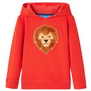 Kindertrui met capuchon 128 rood