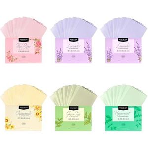 Vloeipapier 600 vellen olie-absorberende weefsels, cosmetisch vloeipapier van lavendel, groene thee, kamille, rozenolie-absorberende vellen （10 * 8 * 0,5 cm）