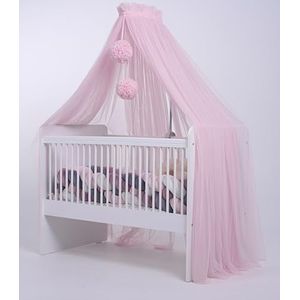Baby Fancyroom Bedhemel voor babybed, princessib babywieg, muggennet, bijzetbed hemel, babykamer decoratie, baldakijn kinderkamer van premium tule (roze)