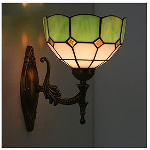 Tiffany Light 7.8-Inch Mediterrane Stijl LED Wandlamp Met Kleurrijke Lampenkap, Decoratieve Wandlamp Voor Slaapkamers, Hotels En Woonkamers