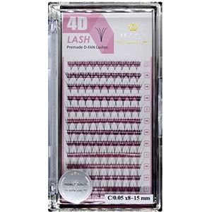 P-Beauty Cosmetic Accessories | Macy 4D volumetechnologie | volumewimpers voor professionele wimperverlenging | Curl / buiging: C | Dikte: 0,05mm | Lengte 8-15mm en Mix Box (9mm)