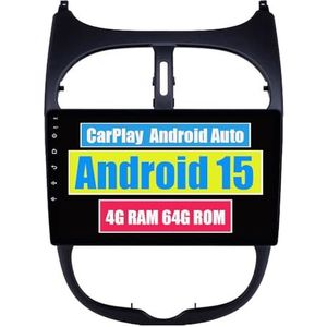 RoverOne Auto Stereo CarPlay Hoofd Unit voor Peugeot 206 1998-2012 Android Auto Touchscreen Sat Navi Bluetooth WiFi Radio Speler