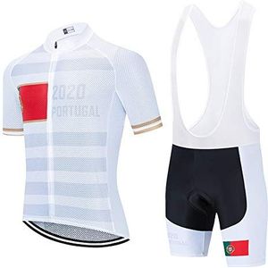 TOPVTT Heren fietsshirt met korte mouwen en korte broek met korte mouwen set met gewatteerde mountainbike jersey set zomer ademend