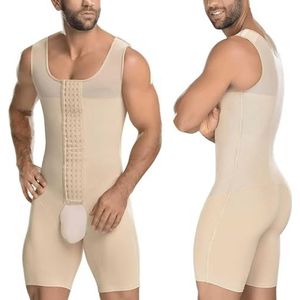 Dagelijkse slijtage Herstel mouwloze bodysuit for heren Postoperatieve shapewear, vormgevende heuplift bodysuit, full body shaper compressie afslankpak Ademende shorts (Color : Skin, Size : XL-XLarg