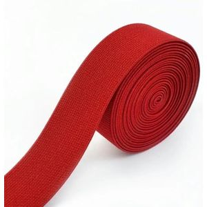 5M 10-60mm Naai-elastiekjes voor ondergoed, elastische banden, riem, schoenen, broek, rubberen band, doe-het-zelf-kledingaccessoires, rood-25 mm-5 meter