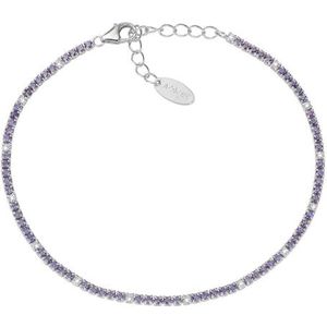 Amen 925 Silver women's tennis bracelet with purple and white zircons BT1BVIB17