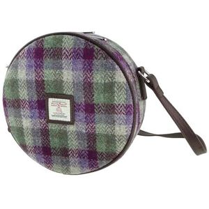 Dames Harris Tweed ronde tas: een fusie van traditie en moderne stijl gemaakt voor veeleisende modeliefhebbers - LB1204, Groene kleine ruit