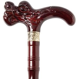 Wandelstokken, De Wandelstok met draken-/fenikskop for mensen met een beperking, handgesneden beukenhouten wandelstok, creatief(A,85Cm(Use Height 160 165Cm))