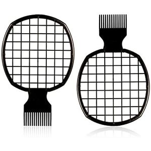 Selalu 2 stuks twist kammen, haar spons borstel verbeterde twist up kam, beter dan haar spons voor mannen vrouwen krullen (zwart)