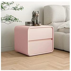 WWERTYY Roze Microfiber Lederen Nachtkastje Met 2 Lade Opslag Moderne End Tafel Voor B 18.5 ""H Nachtkastje Lade Kast