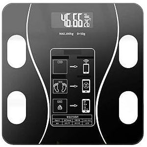 Lichaamsvet Elektronische Weegschaal Slimme Elektronische Bluetooth-weegschaal Oplaadbaar Meerdere Kleuren Optionele Vetweegschaal Nauwkeurig Gemakkelijk Te Gebruiken(Black)