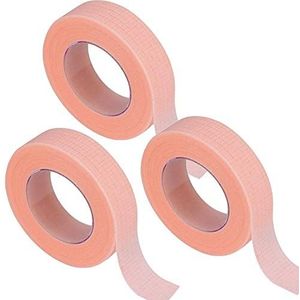 3M Micropore Paper Tape kleurrijk voor wimperverlenging, latexvrij en hypoallergeen plakband, 3M-band, ademend, wimpertape, microfoamtape, roze of groen, 3x, kleur: roze