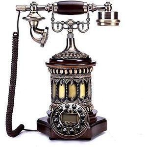 Vaste vaste lijn voor thuis Bedraad Europese stijl Knop Vaste telefoon, Massief houten retro-telefoon, Hotel Business Office Vaste thuistelefoon