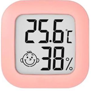 LCD Elektronische Temperatuur-vochtigheidsmeter Binnenthermometer Hygrometer Thuisvochtigheidsmonitor Thermometer Meter Sensormeter Nauwkeurige Monitor(Pink)