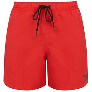 Reebok Heren zwembroek in rood, polyester sneldrogende volwassen shorts badmode, Rood, M