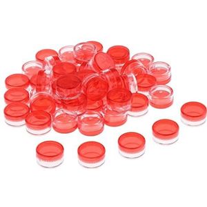 50 stks Lege Ronde Make-up Pot Pot Reizen Crème Poeder Cosmetische Container Case Rood, 5g
