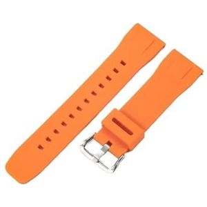Siliconen Horlogeband geschikt for Casio PRG-650 PRW-6600 Prg600 Protrek Serie Bergbeklimmen Waterdicht Transpiratie Horlogeband 24mm (Color : Orange-Steel-K5, Size : 24mm)