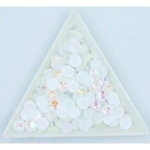 Fluorescerende lichtgevende mix SS6-SS30 Non Hotfix Neon Rhinestone Noctilucent elektrische nagelkunstdecoraties - Wit AB-mix ss6-ss30 10 gram