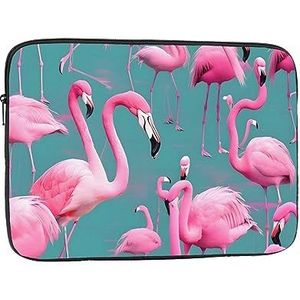 Een kudde flamingo's schokbestendige draagbare laptop beschermende hoes, mannen vrouwen zakelijke reizen kantoorbenodigdheden cadeau 40 cm