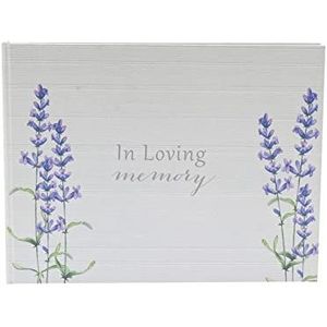 Boek van condoleance Lavendar Design, Begrafenis Memory Book, Condoleanceboek, Gastenboek voor begrafenis Hardcover, Memorial Guest Book, ter ere van het leven Memorial Service 6957